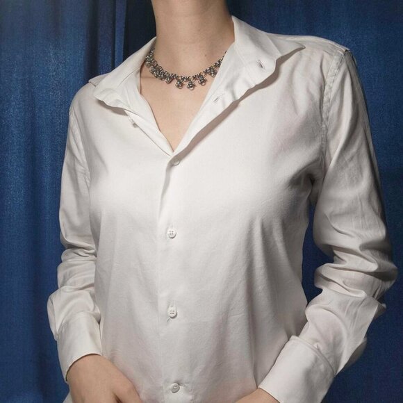 Vintage 90s designer perfect classy white button-up shirt - Picture 2 of 8